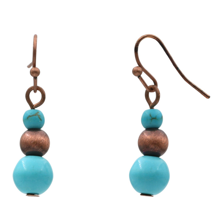 Earth Tone Layered Bead Necklace and Earring Set