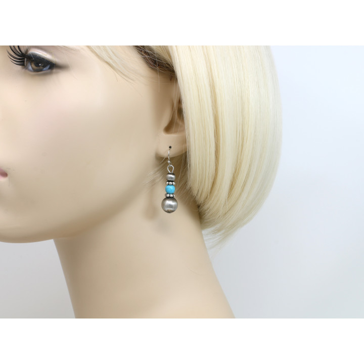 Turquoise Color Beaded Statement Necklace and Earring Set