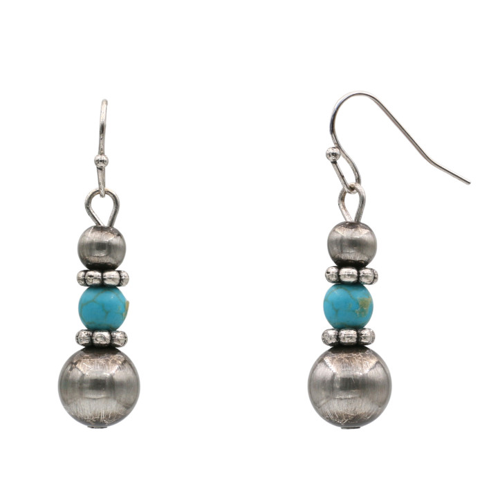 Turquoise Color Beaded Statement Necklace and Earring Set