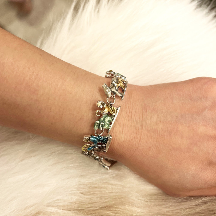 Colorful Christmas Nativity Scene Link Bracelet